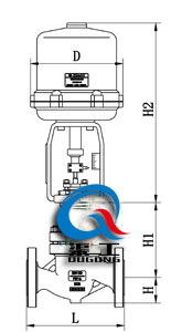 電動單座調(diào)節(jié)閥配3810L執(zhí)行器尺寸圖