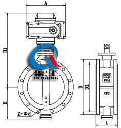 D943H/F/X電動法蘭蝶閥 (配HR執行器)