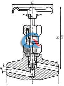 J61Y高壓焊接針型閥 (結構圖)